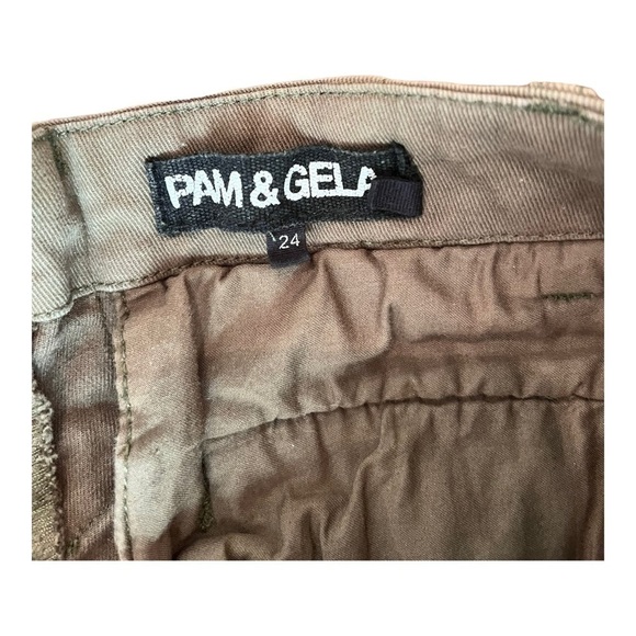 Pam & Gela Rainbow Striped uniform military green size 24 pants - Picture 2 of 7